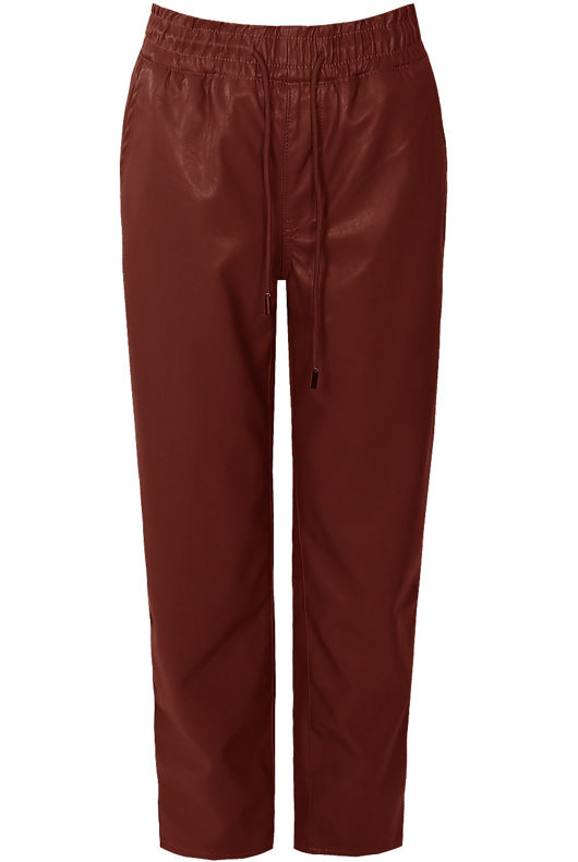 Wine PU Elasticated Waist Trousers