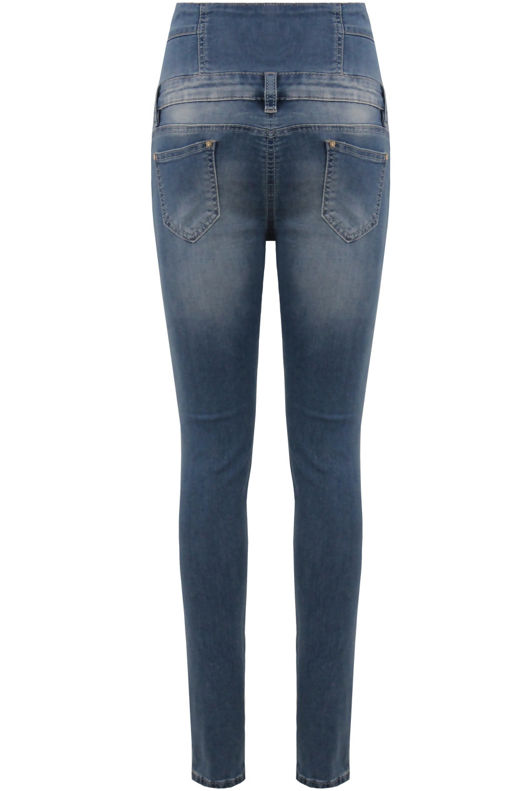 Blue Denim High Waisted Stretch Jeans