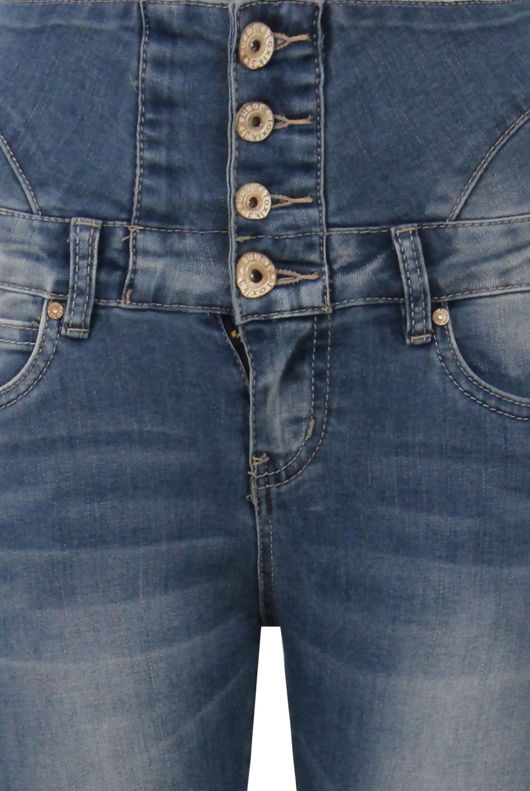 Blue Denim High Waisted Stretch Jeans