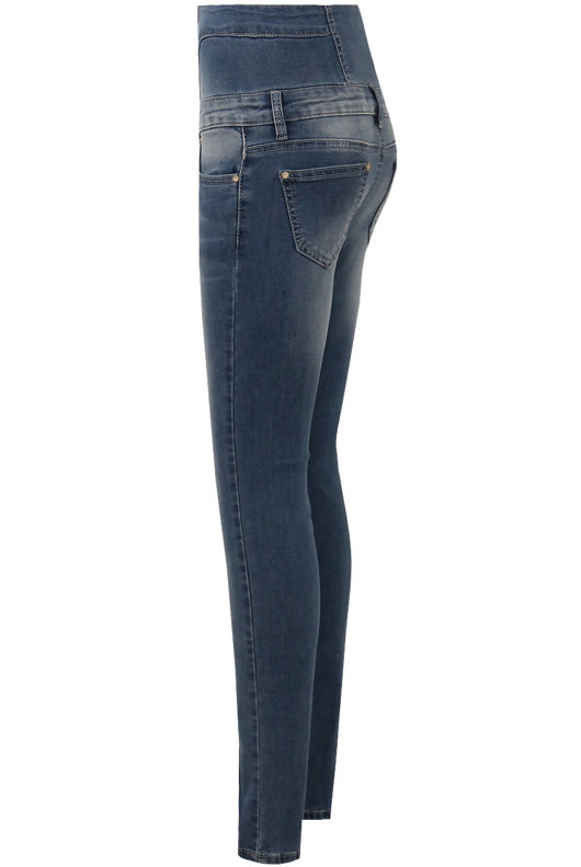 Blue Denim High Waisted Stretch Jeans