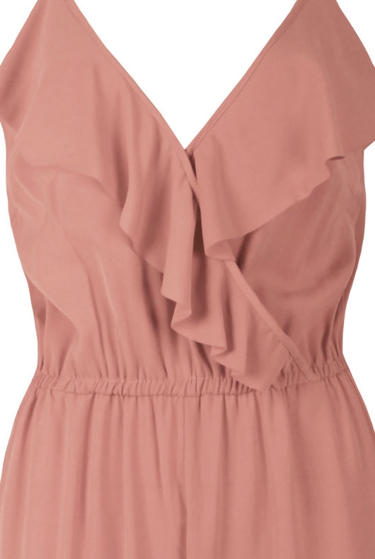Pink Cross Over Detailed Jumpsuit
