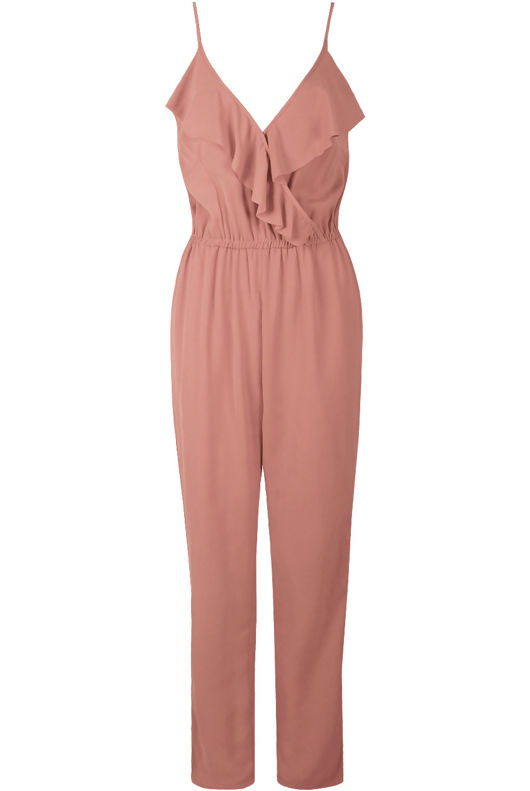 Pink Cross Over Detailed Jumpsuit