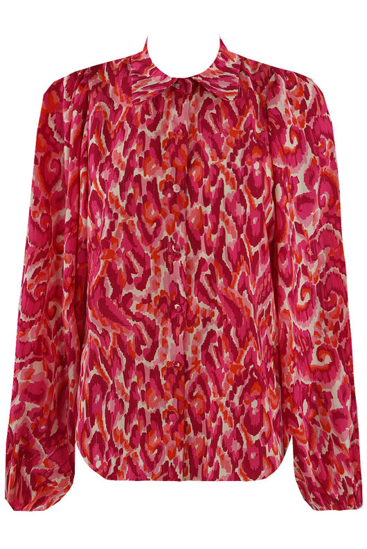 Fuchsia Printed Chiffon Blouse