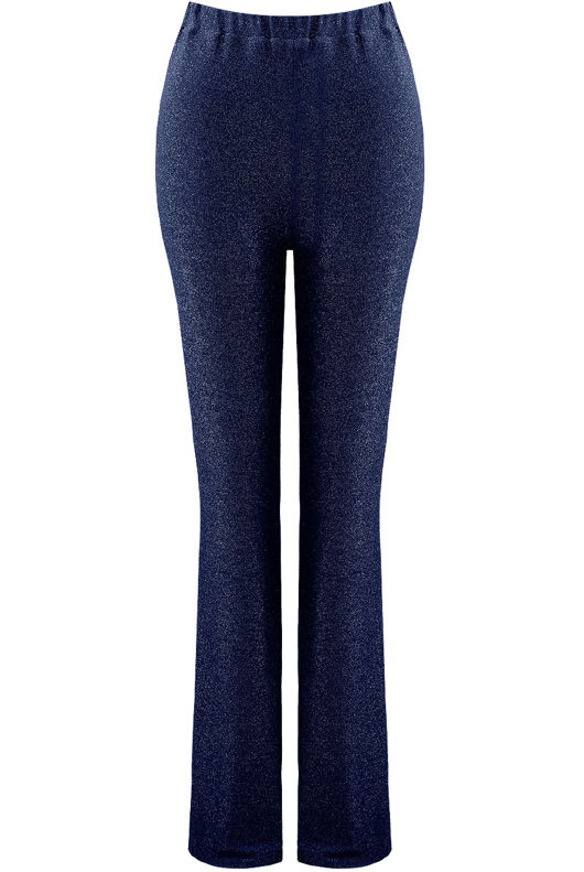 Navy Lurex Waist Wide Leg Trouser