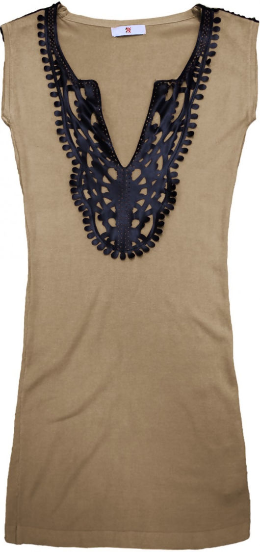 PVC Cut-Out Detail Knitted Top