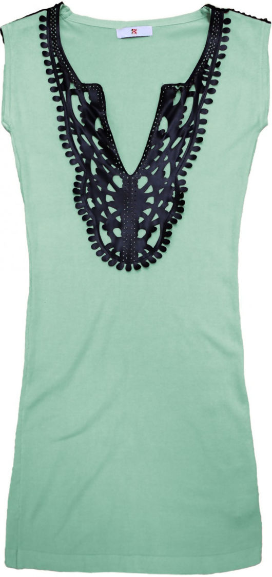 PVC Cut-Out Detail Knitted Top