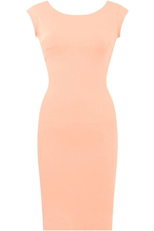 Rose Open Back Cap Sleeve Stretch Dress