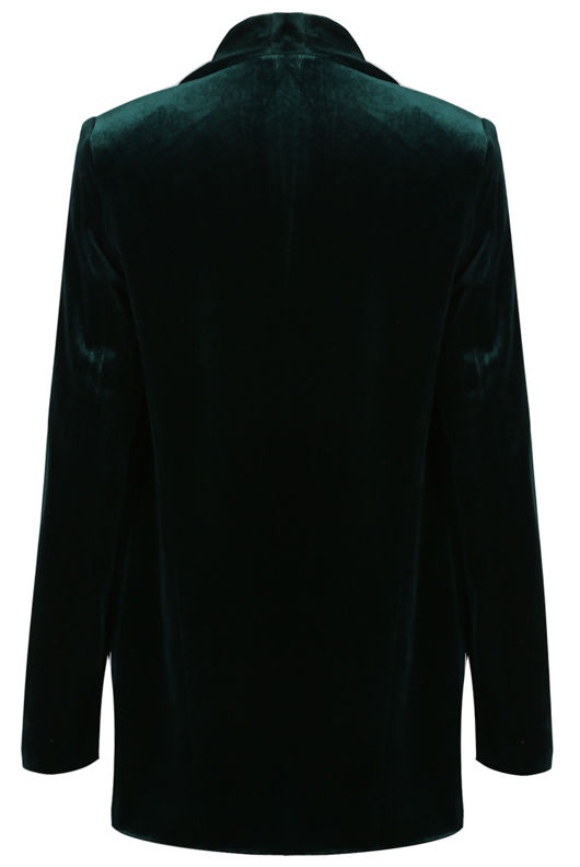 Velvet Open Blazer Green and Burgundy