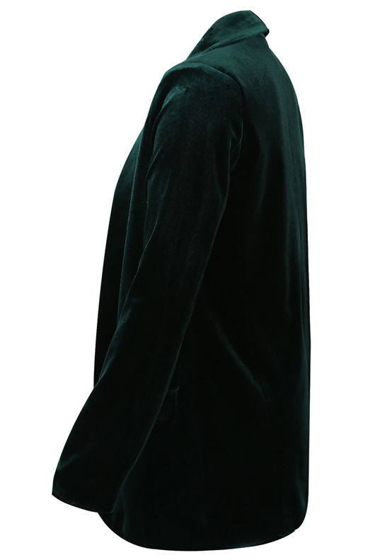 Velvet Open Blazer Green and Burgundy
