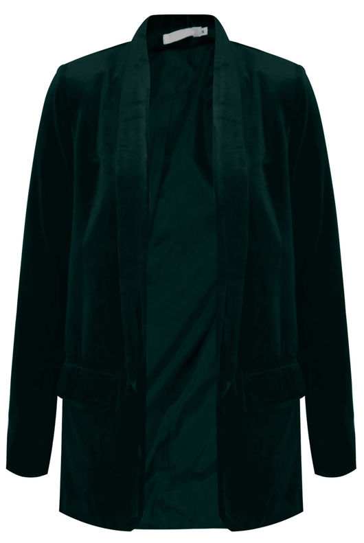 Velvet Open Blazer Green and Burgundy