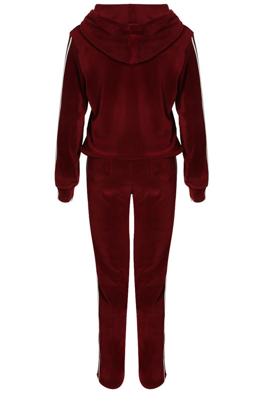 Burgundy Ribbon Trim Velvet Zipper hood only