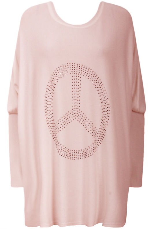 Rose Sequin Peace Symbol Knitted Jumpers