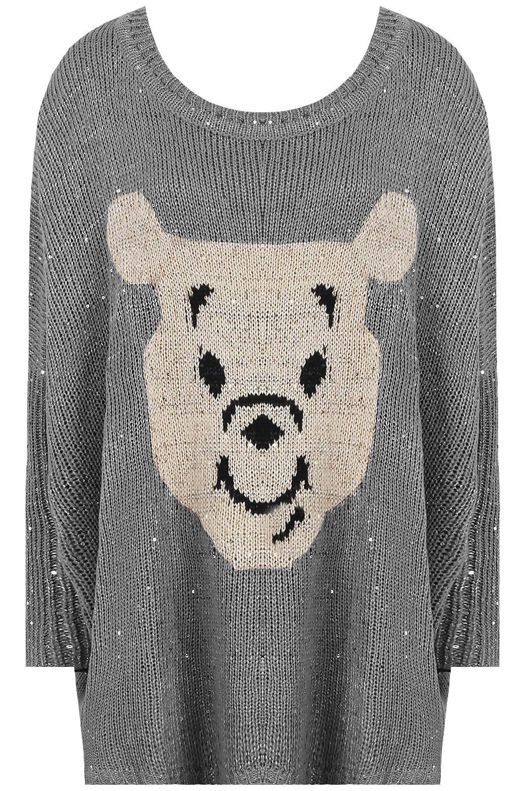 Grey Festive Winter Bear Knitwear