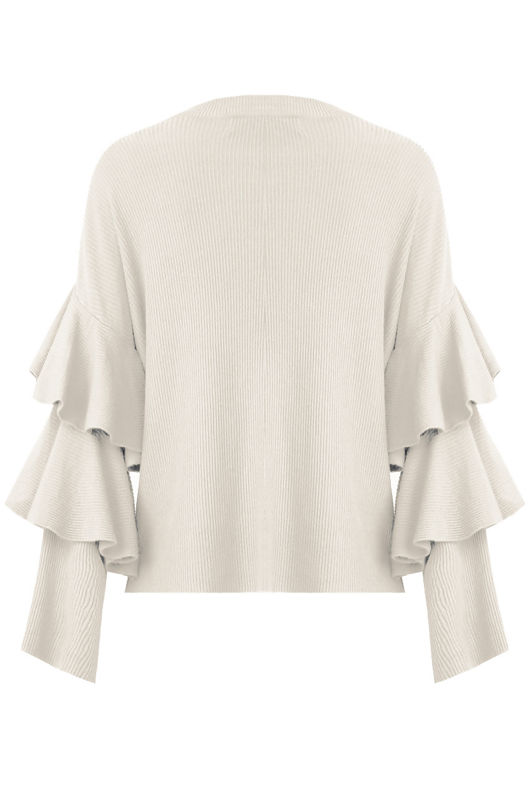Cream Layered Sleeve Knitted Jumpers
