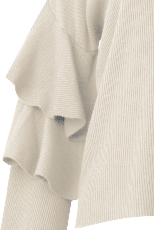 Cream Layered Sleeve Knitted Jumpers