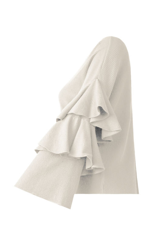 Cream Layered Sleeve Knitted Jumpers