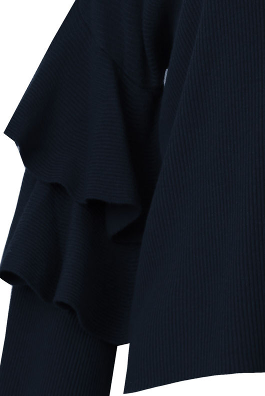 Navy Layered Sleeve Knitted Jumpers