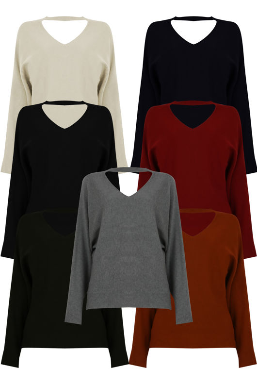 Knitted Front Cut Out Jumpers - Mix Colours Pack