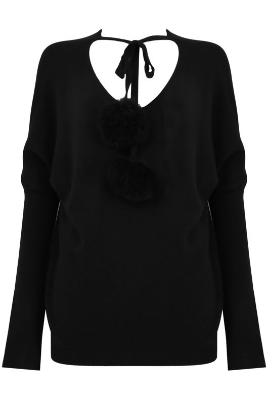 Knitted Tie Up Pom Pom Jumpers - Mix Colours Pack