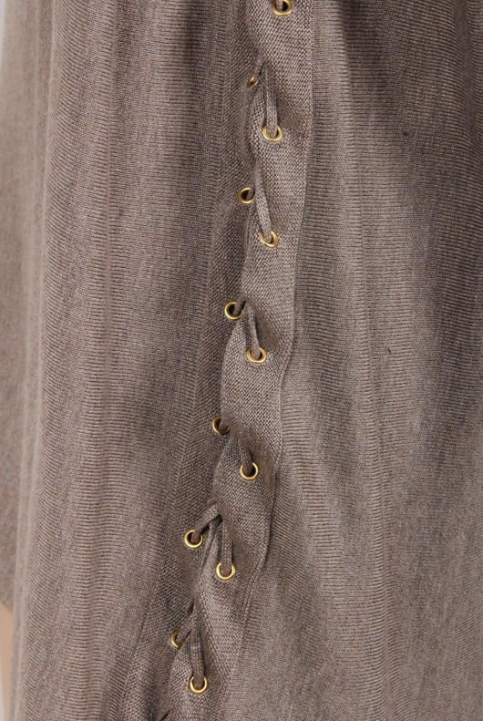 Side Tie Up Knitted Long Sleeve Jumper