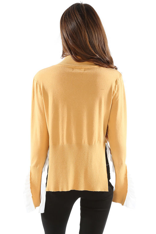 High Neck Tier Hem Jumper