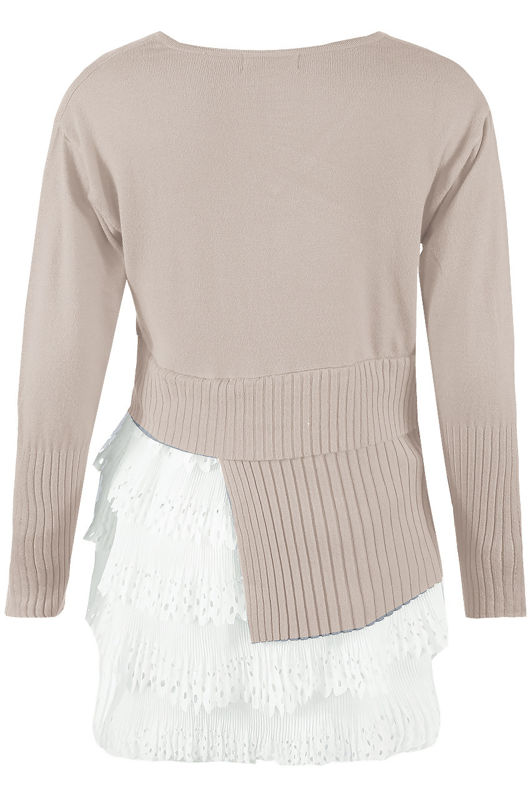 Ribbed Asymmetric Layered Hem Jumper