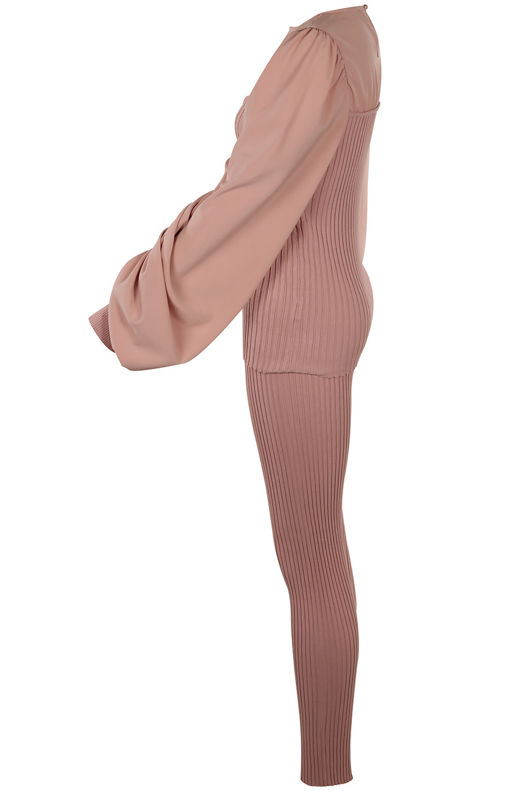 Ruched Sleeves Knitted Loungewear