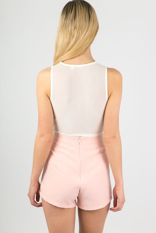 Tailored Skort With Pockets In Pink