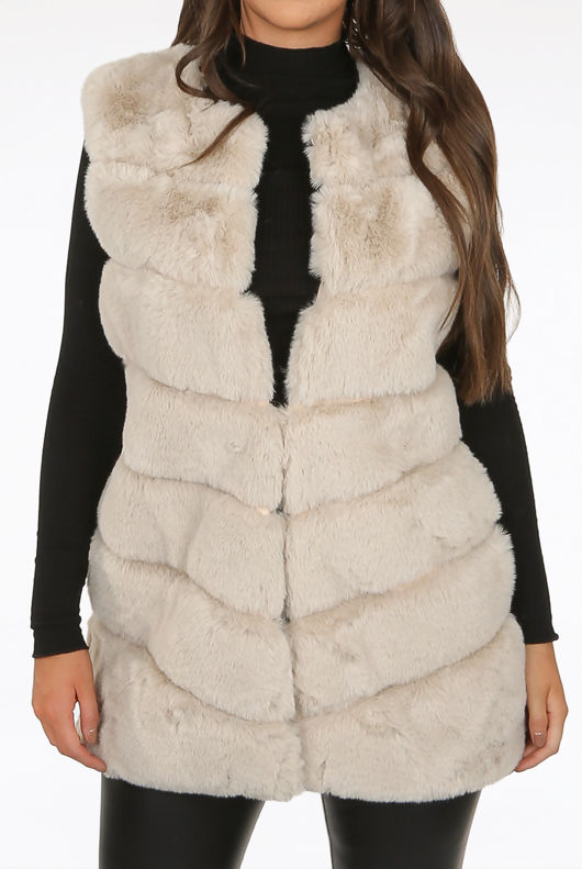 Layered Faux Fur Gilet