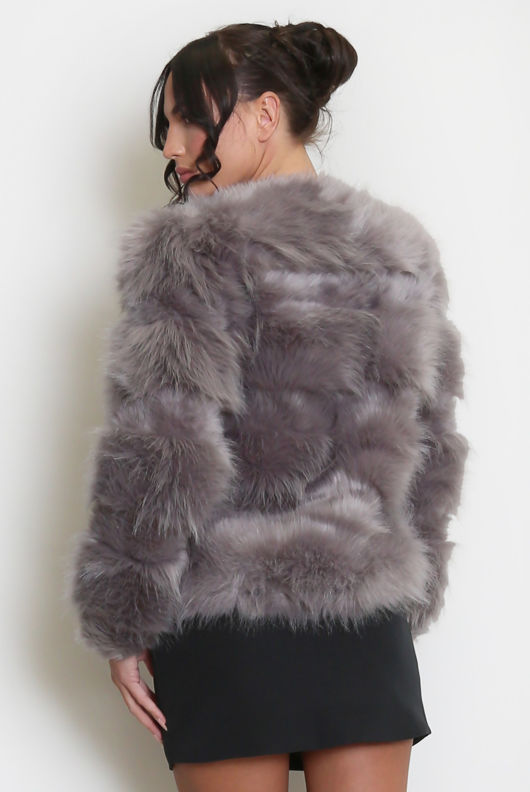 Dark Grey Soft Faux Fur Jacket