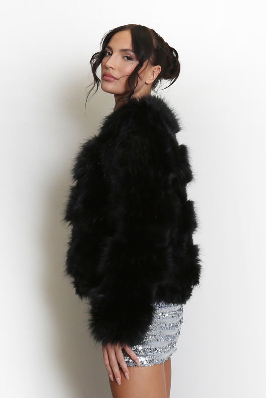 Black Soft Faux Fur Jacket