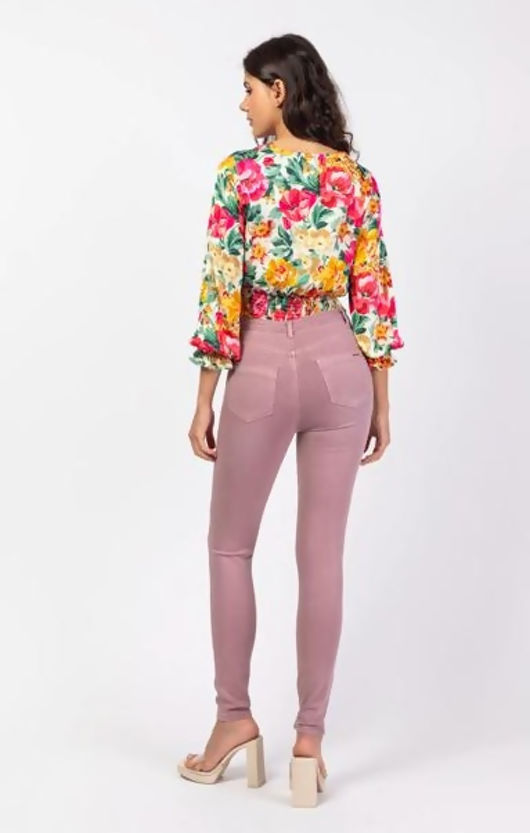 Pink Super Stretch High Waist Jeans
