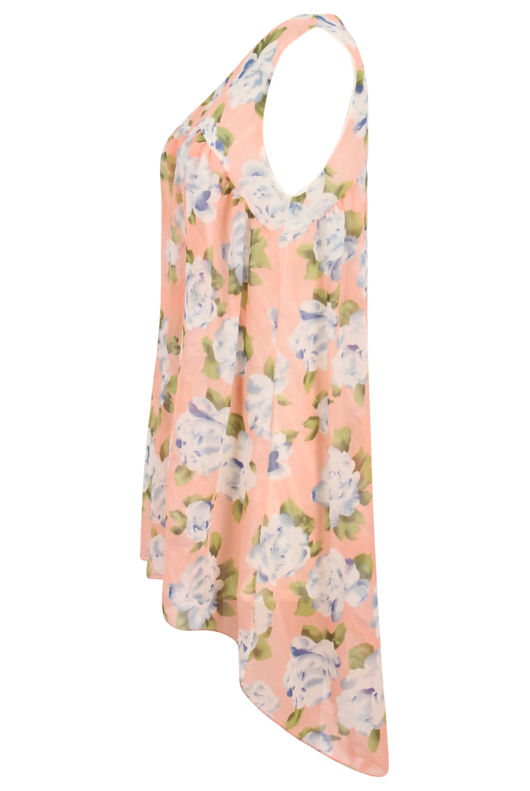 Chiffon Peach and Blue Dress 