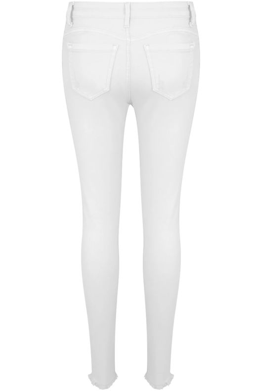 White Knee Ripped High Waisted Skinny Jeans