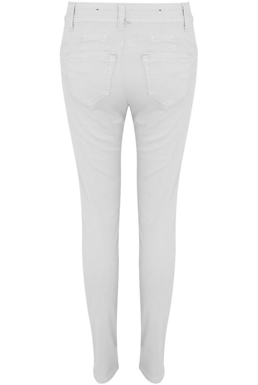 White Studded Knees Ripped Jeans