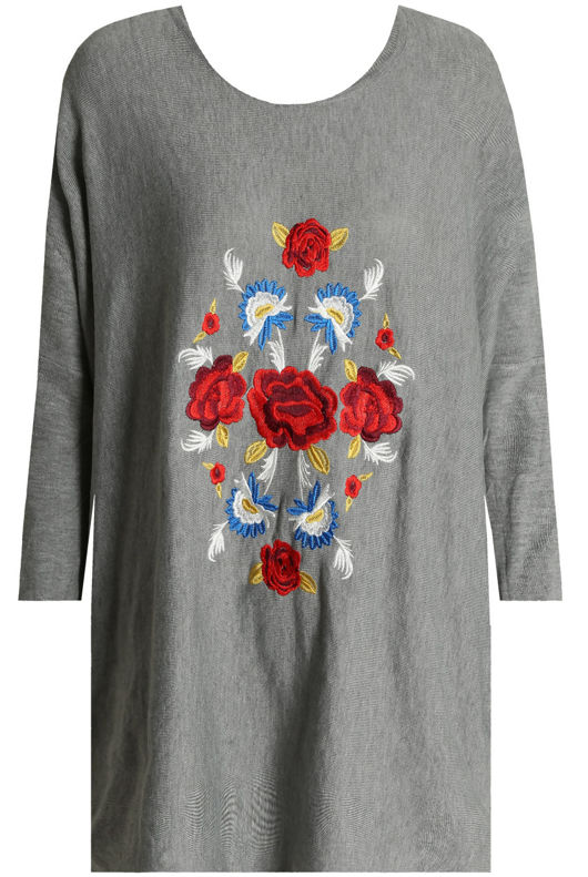Contrast Flower Embroidered Knitted Jumper - Mix Colours Pack