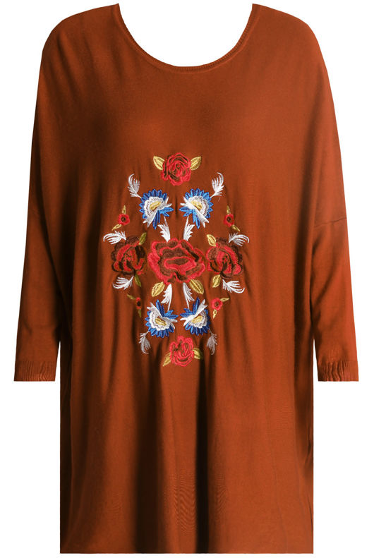 Contrast Flower Embroidered Knitted Jumper - Mix Colours Pack