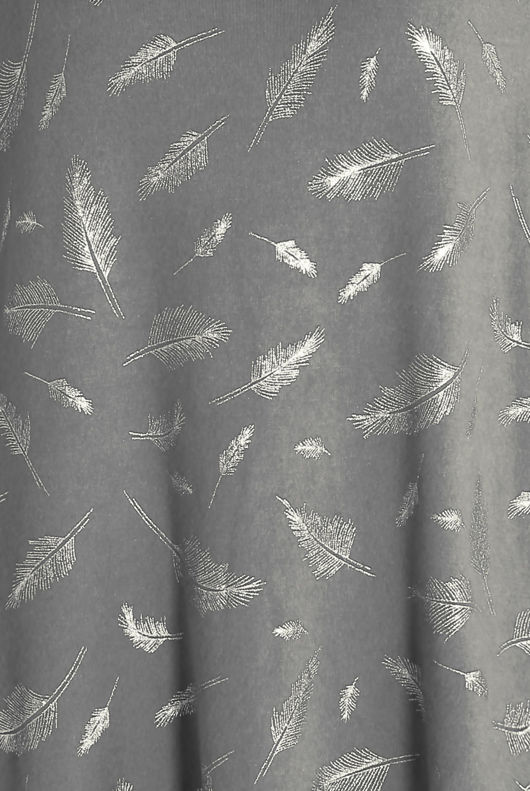 Foil Leaf Print Knitted Grey Jumper