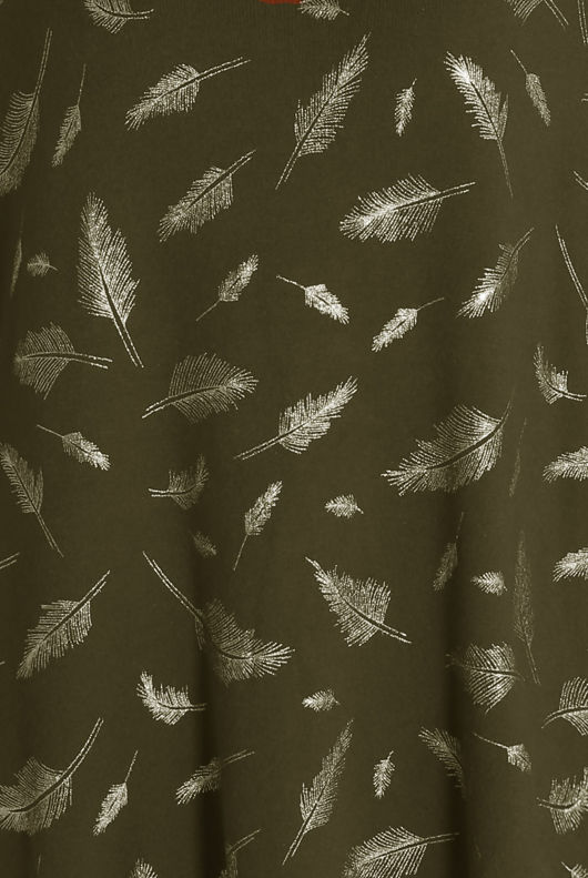 Foil Leaf Print Knitted Khaki Jumper