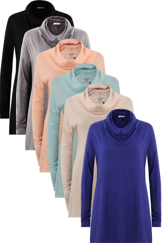 Roll Neck Soft Side Slit Knitwear  - Mixed Pack