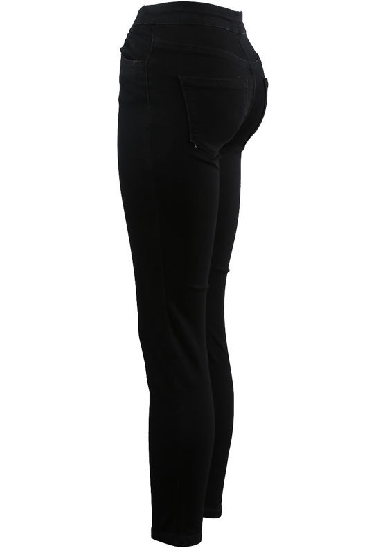 Black Exposed Zipper Skinny Jeans