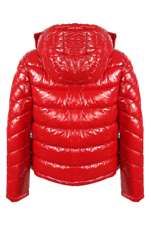 Red Shiny Quilted Cropped Jacket