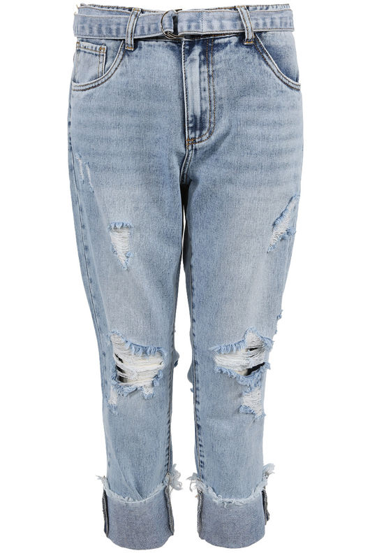 Shredded Crop Boyfriend Jeans