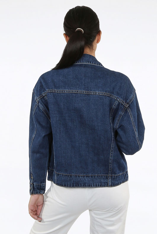 Front Pocketed Button Up Denim Jacket