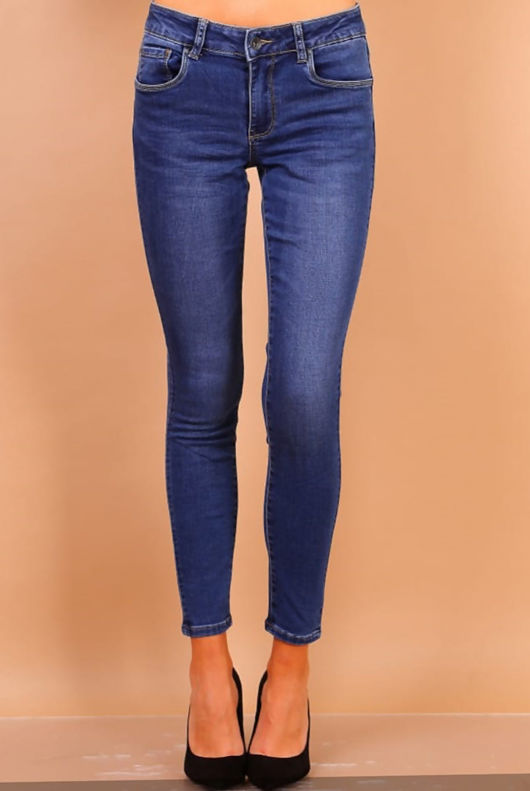 Light Blue Front Button Up Denim Skinny Jeans