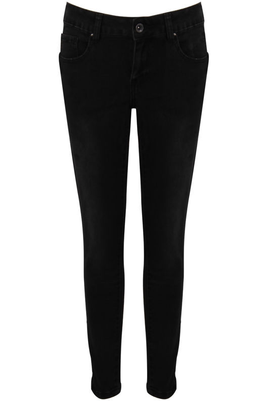Black Denim Ankle Zip Skinny Jeans