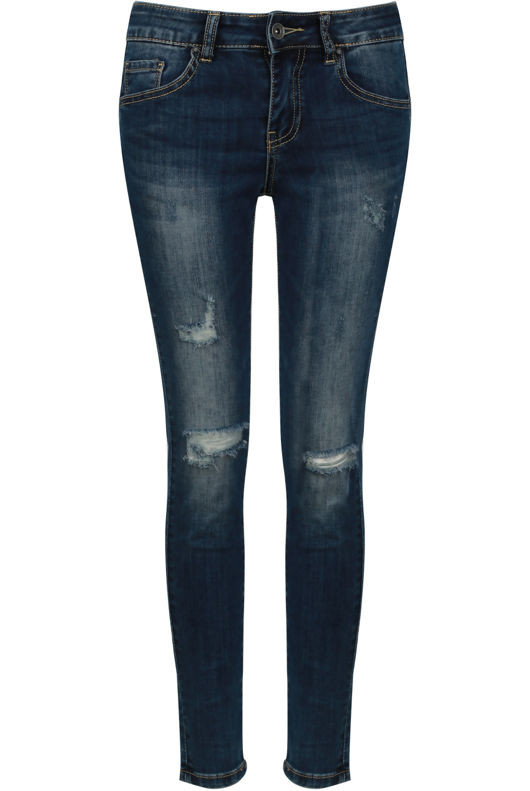 Denim Washed & Frayed Detail Jeans