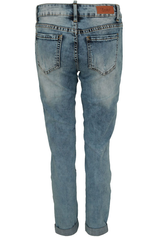 Star Studs Washed Ripped Jeans