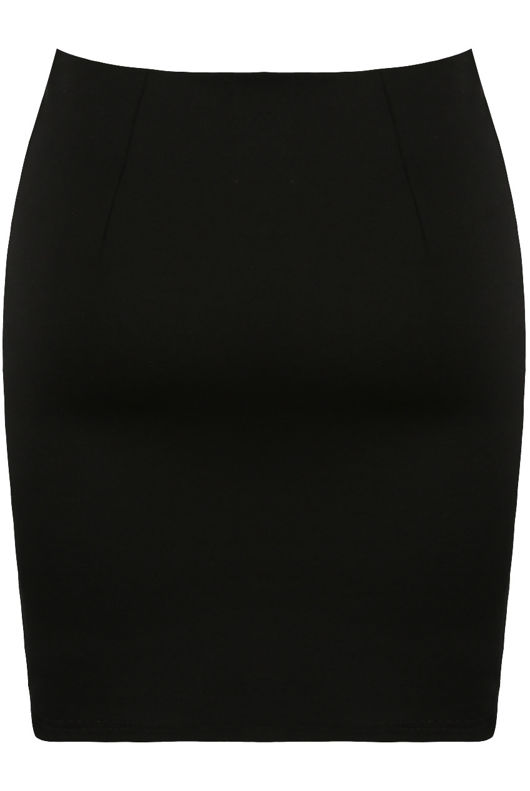 Golden Buttons Trim Skirt in Black
