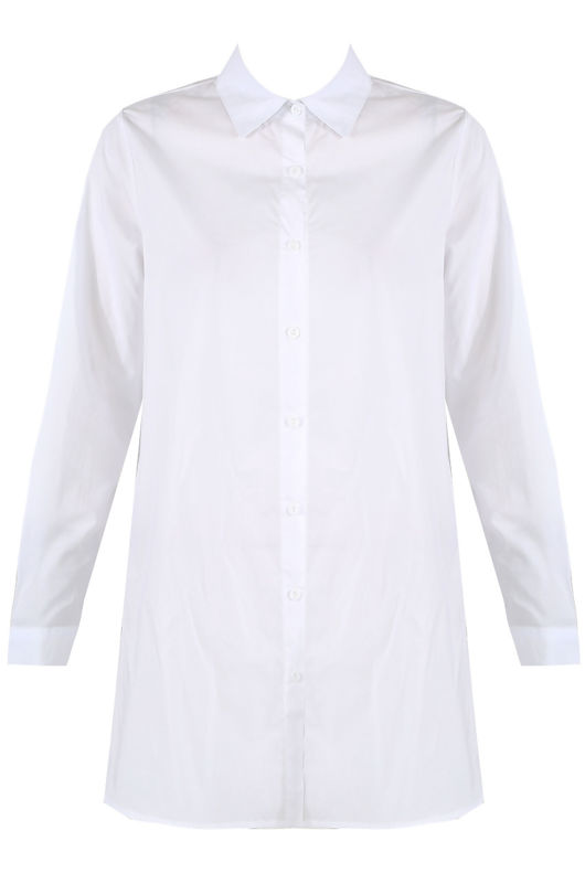 White Oversized Longline Shirt